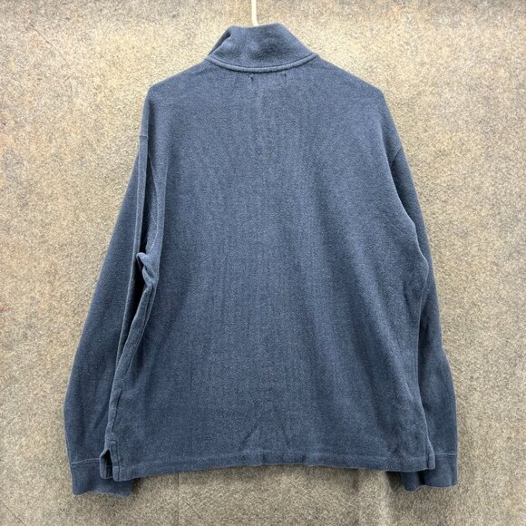 Polo Ralph Lauren Pullover Mens Large Blue Quarter Zip Fleece Sweater Fleece - Picture 2 of 10